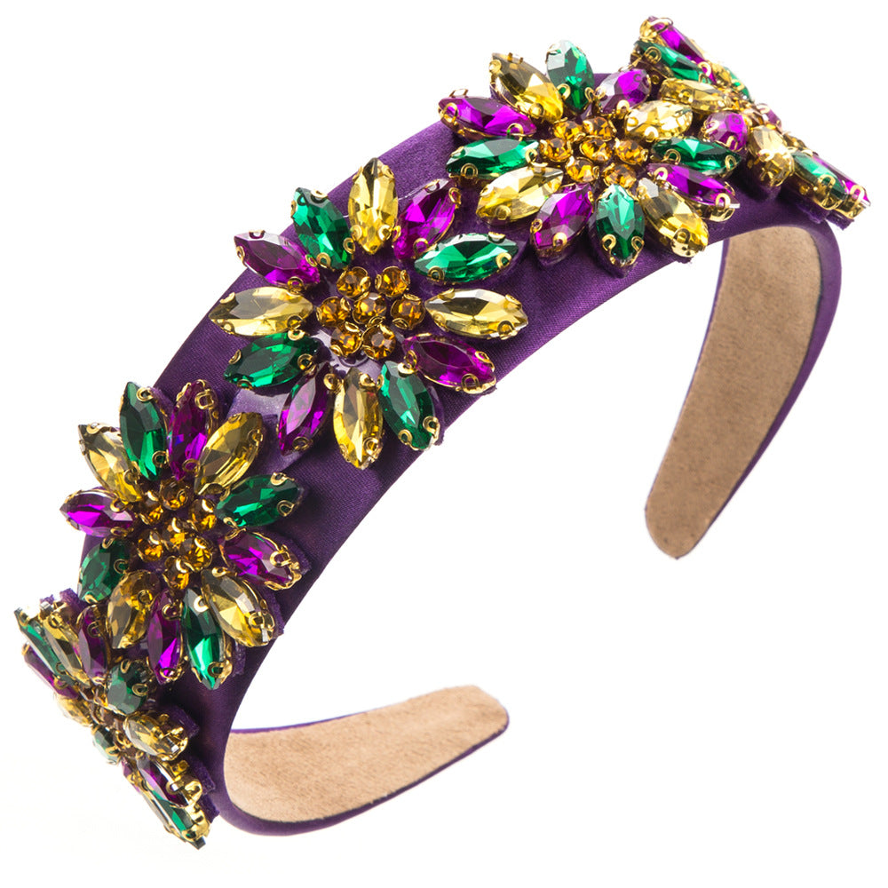 Wholesale Carnival Baroque Super Flash Full Diamond Party Headband